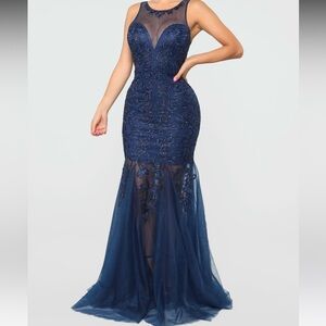 Navy Blue Gown by Soiblu